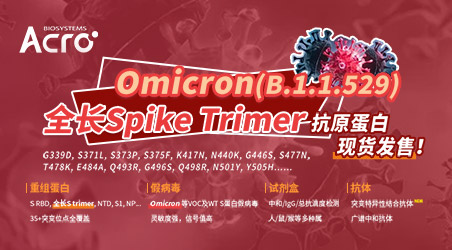 【新冠专栏】10天全出，ACRO品质保证| 全长Omicron S Trimer/RBD蛋白，结合/中和抗体产品发布